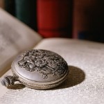clock on book