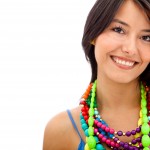 Woman wearing necklaces