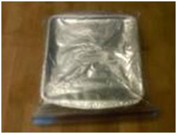 pan covered in foil and ziploc